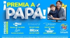Afiche promocional del concurso Premia a papá del Centro Comercial Metropolis Valencia