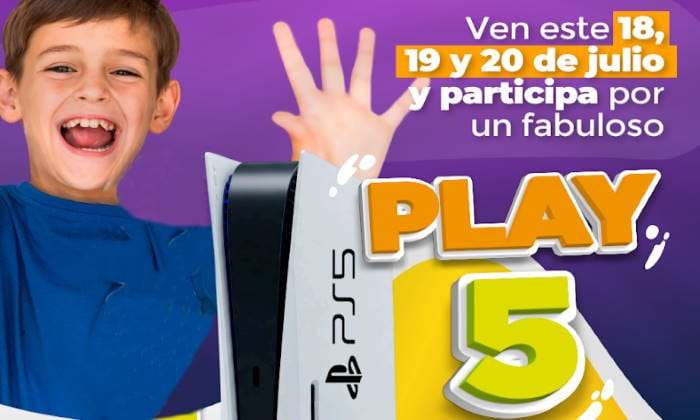 Imagen de la promoción Play 5 en el marco de Expo Diversión y el mes del niño en Metropolis Valencia