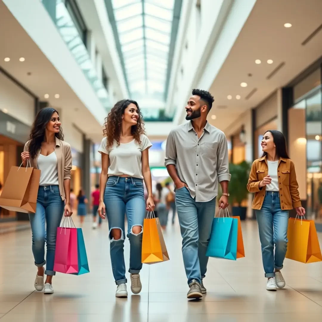 Quiénes somos – Metropolis Valencia Imagen con visitantes haciendo sus compras en el centro comercial Metropolis Valencia